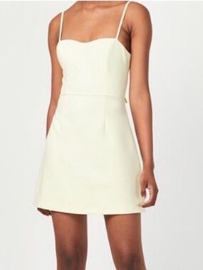 French Connection Cream Off White Spaghetti Strap Dress Size 8 Wedding Bridal